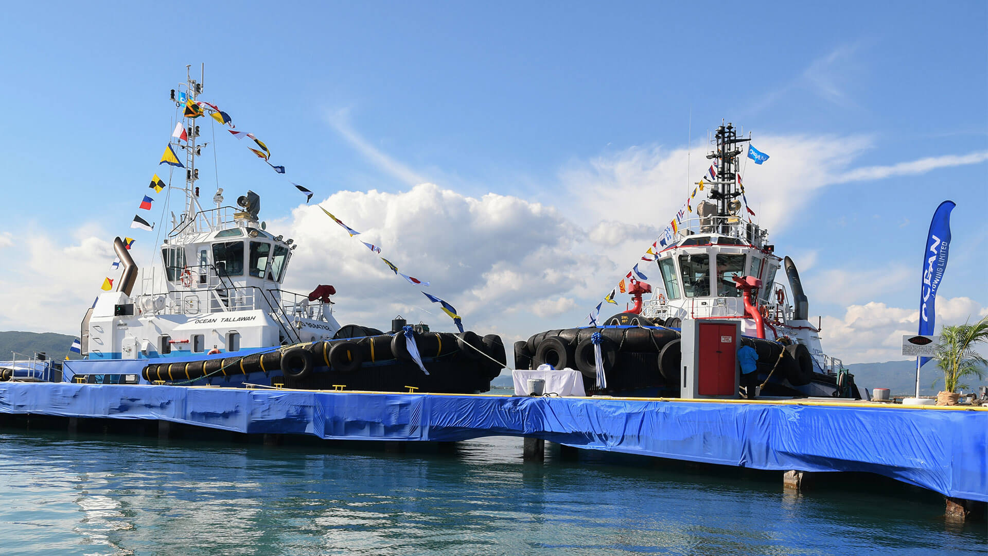 Blessing of two new harbour tugs for Ocean J. Towing Limited